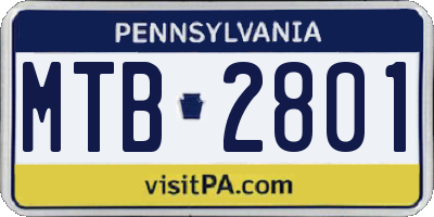 PA license plate MTB2801
