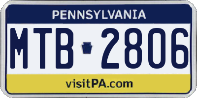 PA license plate MTB2806