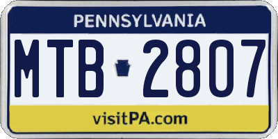 PA license plate MTB2807