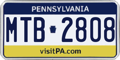 PA license plate MTB2808