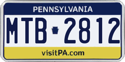 PA license plate MTB2812