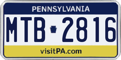 PA license plate MTB2816