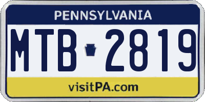PA license plate MTB2819