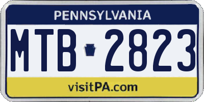 PA license plate MTB2823