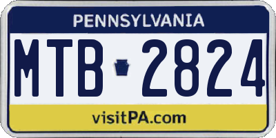 PA license plate MTB2824