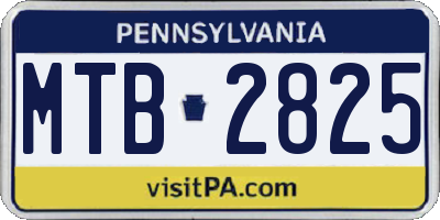 PA license plate MTB2825