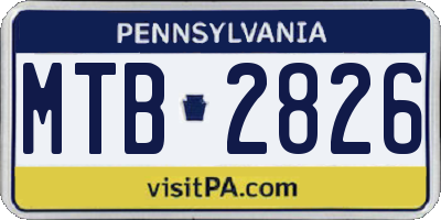PA license plate MTB2826