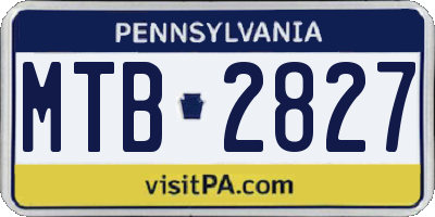 PA license plate MTB2827