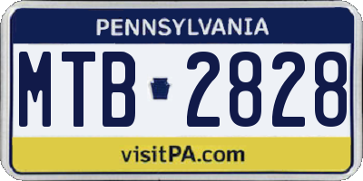 PA license plate MTB2828