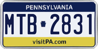 PA license plate MTB2831