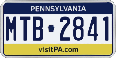 PA license plate MTB2841