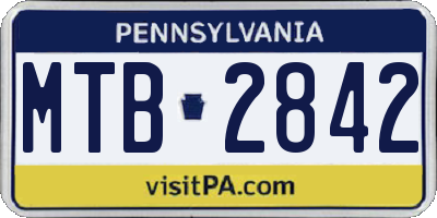 PA license plate MTB2842