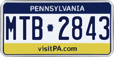 PA license plate MTB2843
