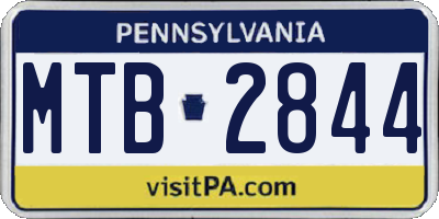 PA license plate MTB2844