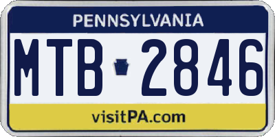 PA license plate MTB2846