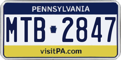PA license plate MTB2847