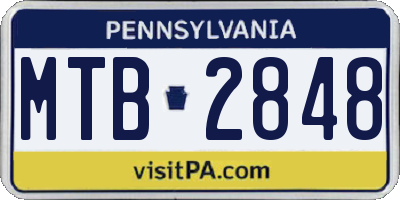 PA license plate MTB2848