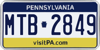 PA license plate MTB2849