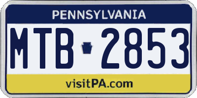 PA license plate MTB2853