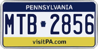 PA license plate MTB2856