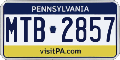 PA license plate MTB2857