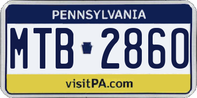 PA license plate MTB2860