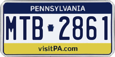 PA license plate MTB2861