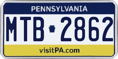 PA license plate MTB2862
