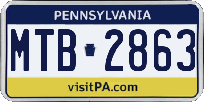 PA license plate MTB2863