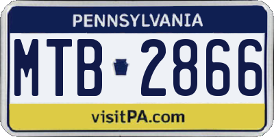 PA license plate MTB2866