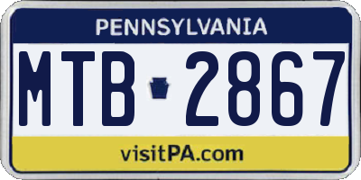 PA license plate MTB2867