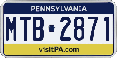 PA license plate MTB2871