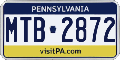 PA license plate MTB2872