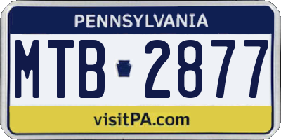 PA license plate MTB2877