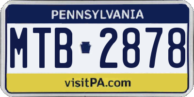 PA license plate MTB2878