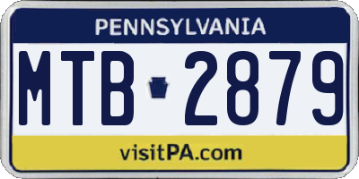 PA license plate MTB2879