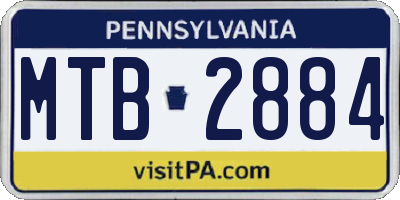PA license plate MTB2884