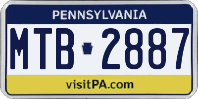 PA license plate MTB2887