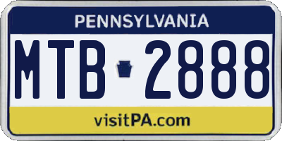 PA license plate MTB2888
