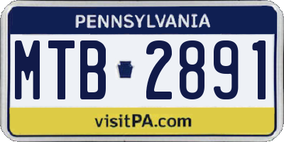 PA license plate MTB2891