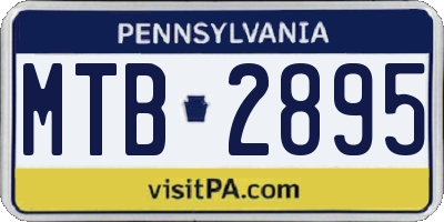 PA license plate MTB2895