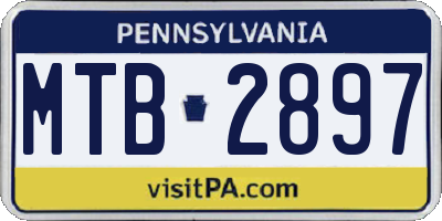 PA license plate MTB2897