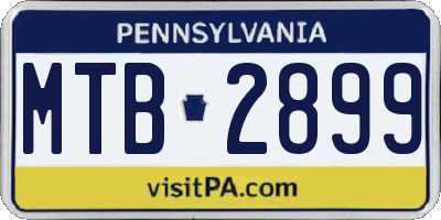PA license plate MTB2899