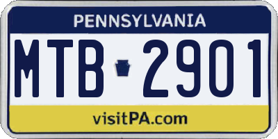 PA license plate MTB2901