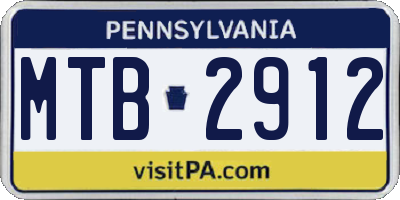 PA license plate MTB2912