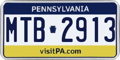 PA license plate MTB2913
