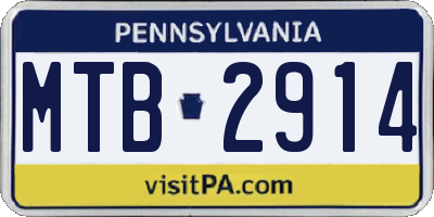 PA license plate MTB2914