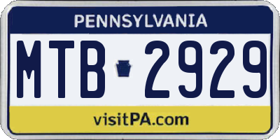 PA license plate MTB2929