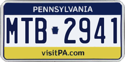 PA license plate MTB2941