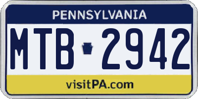 PA license plate MTB2942